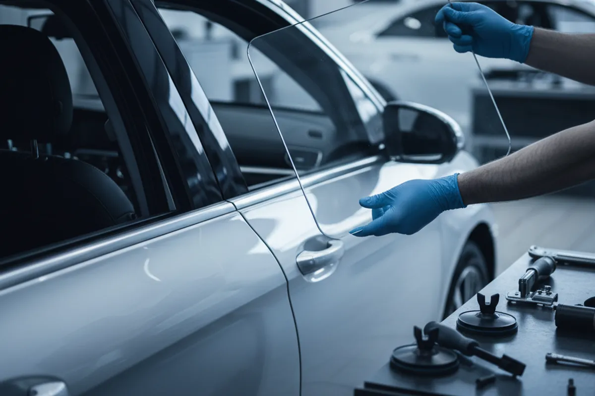 Auto glass replacement on a vehicle in London, Ontario